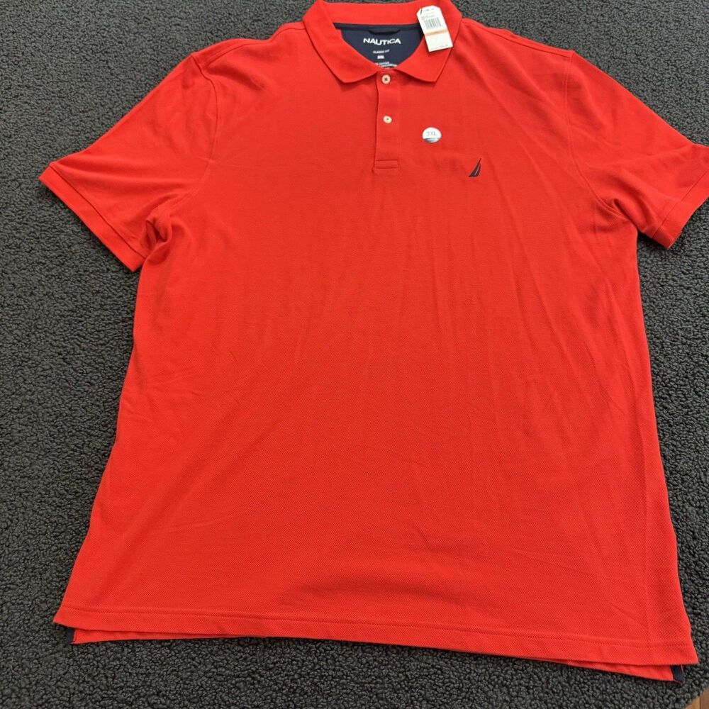 Men's Nautica Classic Fit Polo Size 3XL New With Tags Color Red 100% Cotton